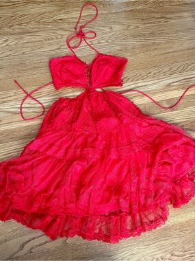 Sky to Moon sexy halter flirty festival mini dress